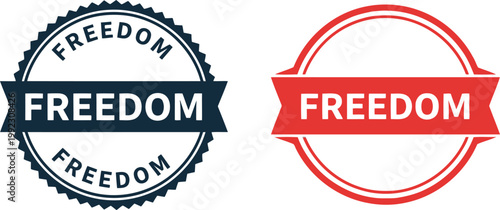 Freedom Seal Badge Vector for 4th of July Independence Day Celebration, Patriotic Emblem Design