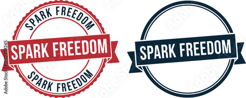 Spark Freedom Independence Day Seal Badge Vector for 4th of July Patriotic Design