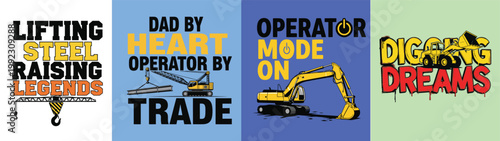 Excavator operator t shirt design with construction and industrial themes design