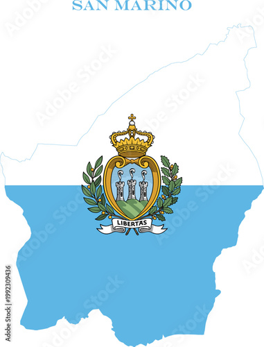 Foto San Marino Map Flag Europe National Vector Outline Country Art