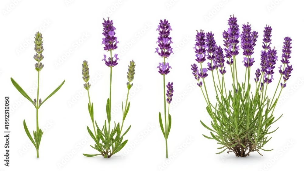 Obraz premium Stages of lavender plant growth