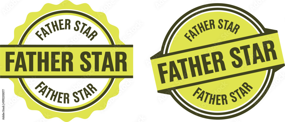 Obraz premium Father's Day Badge Seal Vector Design – Father Star Award Emblem for Dad Appreciation Gifts