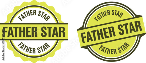 Father's Day Badge Seal Vector Design – Father Star Award Emblem for Dad Appreciation Gifts