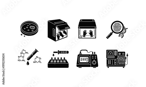 Essential tools and equipment used in forensic and biological laboratory analysis