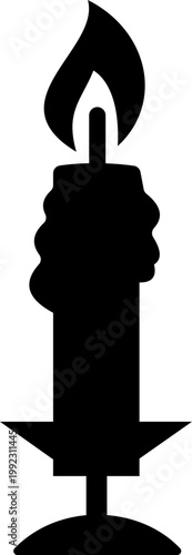 Candle flame icon wax, light, fire, lantern, illumination symbols, decorative candles, burning wick shapes in flat and line style black vector illustration isolated