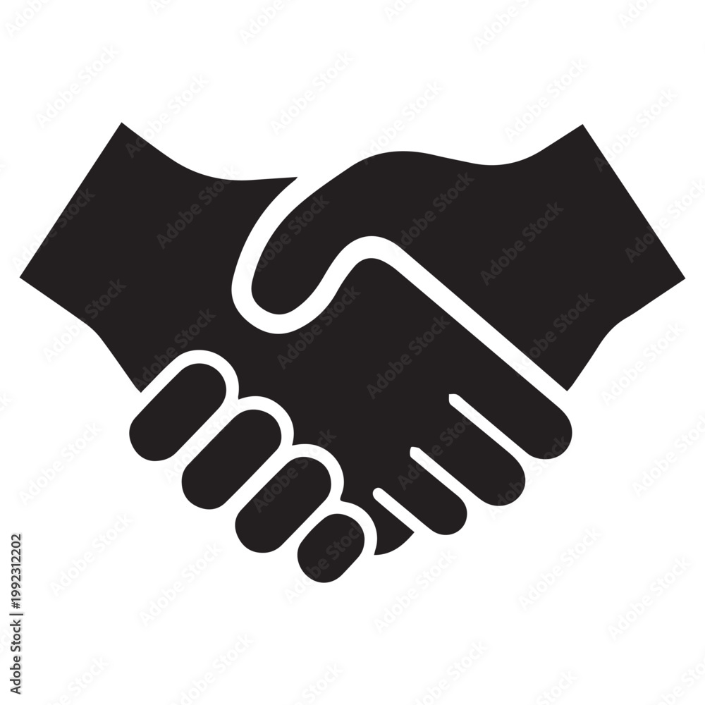 Obraz premium Handshake agreement vector illustration, flat design business partnership