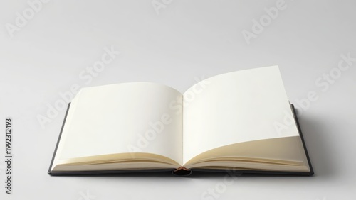 Open Book with Blank White Pages on Neutral Background - Mockup Template
