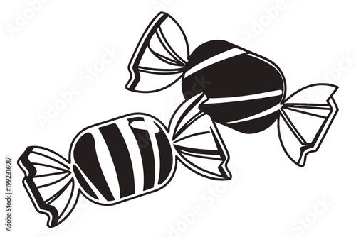 Minimalist Candy Line Drawing Isolated on White Background Clean Vector Illustration