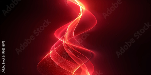 Abstract red fire smoke wave background with glowing energy, swirling motion lines and dynamic curved vector design