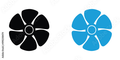 Fan icon, Fan silhouette vector. Ventilator, propeller, cooler, conditioner