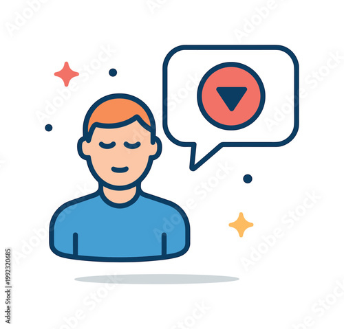 Professional rejection response scenario focused on handling negative feedback and maintaining composure in a business environment, a speech bubble with a small decline