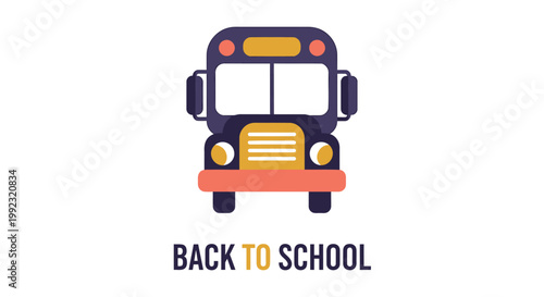 Back to school, school bus, educational icon, vector illustration, colorful design