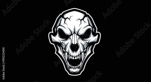 White Skull with Open Mouth.
