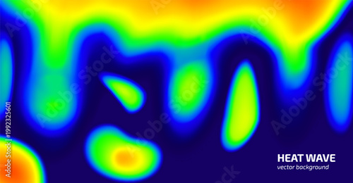 Thermographic map, vector abstract infrared background, temperature measure bright spectrum, multicolored gradient