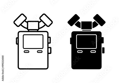Portable Digital Audio Recorder Icon Set