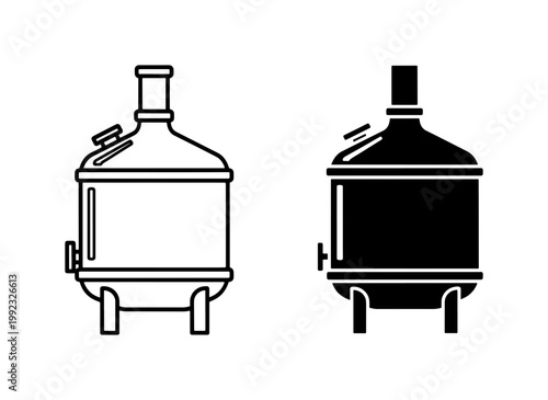 Industrial Beer Brewing Tank Icon Set