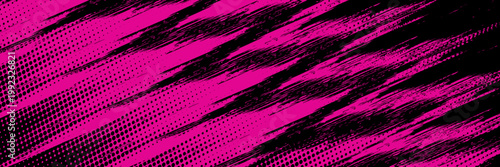 Abstract pink grunge patterns on dark background banner design. Vector illustration.