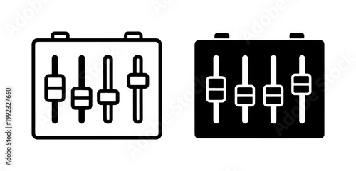 Audio Mixer Console Fader Icon Set