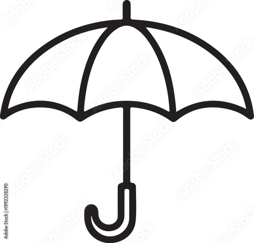 Umbrella Icon Vector Illustration for Rain Protection Weather Symbol and Seasonal Design on White Background