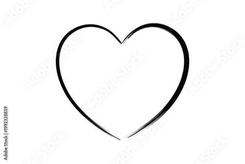 Collection of brush stroke black heart shape icon hand drawn texture on white background love symbol vector illustration