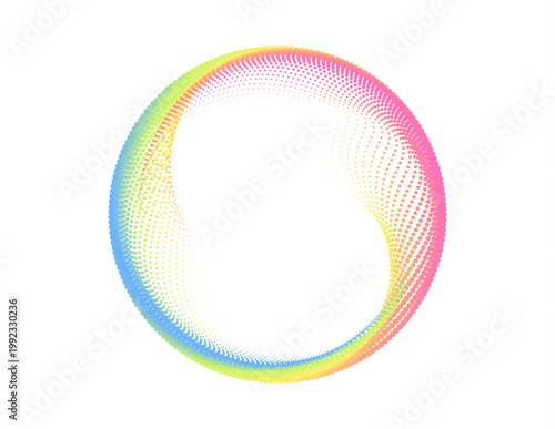 Neon spiral pattern with dynamic dots and abstract lines creating a vibrant geometric background perfect for modern tech designs and digital art projects