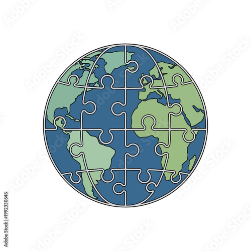 A jigsaw puzzle of the Earth.