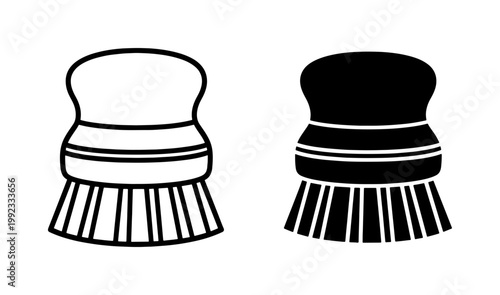 Scrub Brush Icon Set for Kitchen and Bathroom Cleaning