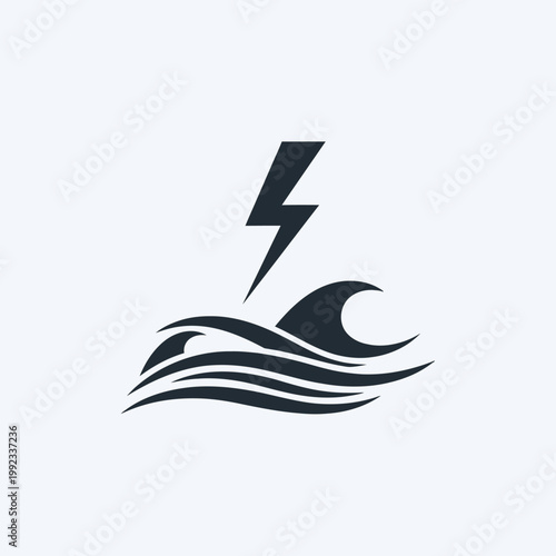 Weather symbol for stormy sea conditions.