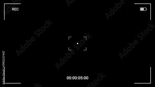 Recording camera Recorder Screen Overlay, with running timecode
