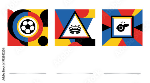 Abstract soccer icons and shapes for marketing