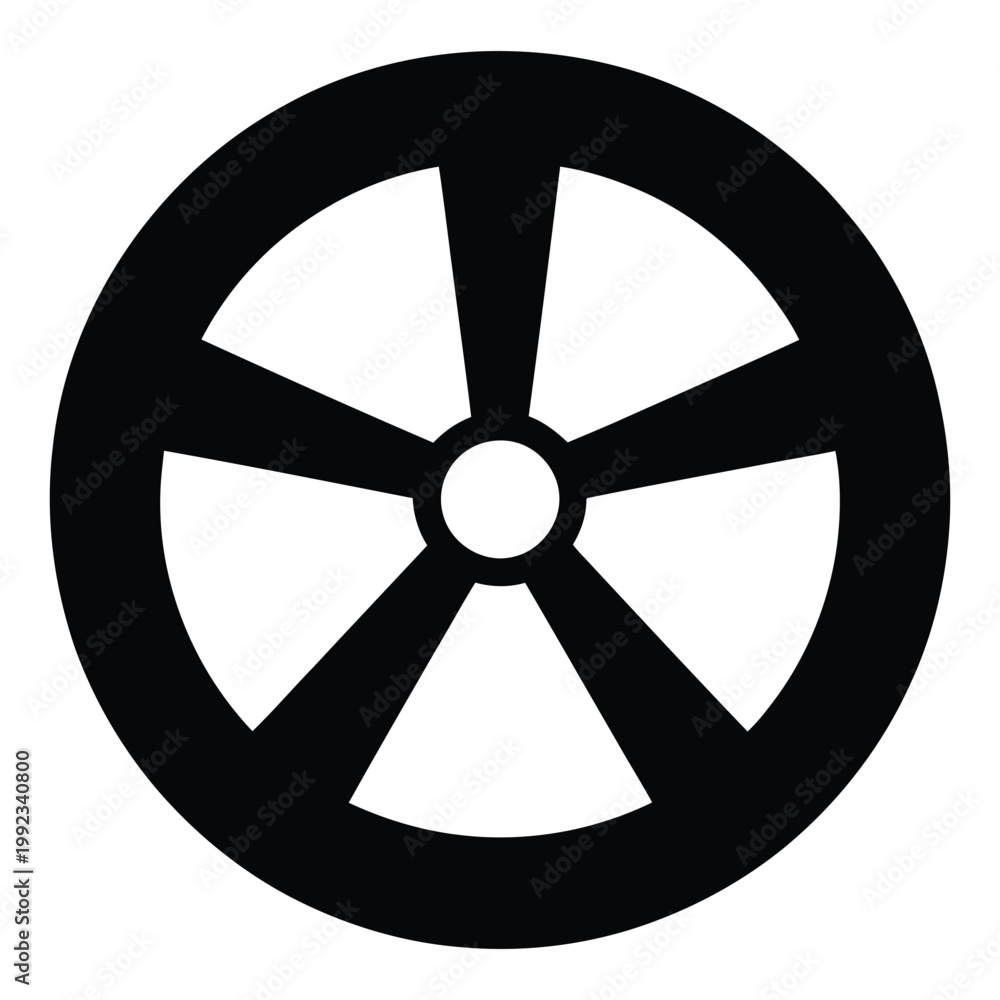 Obraz premium A stark black circle with radial lines and a central hole a bold graphic silhouette