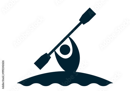 Rowing icon vector sign symbol. Kayak, canoe icon. Boat, beach kayak icon
