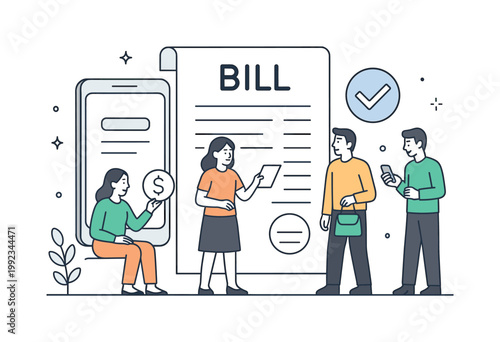 Personal finance management and everyday expenses in a modern lifestyle context where individuals handle regular payments and track their spending, represented by a clear