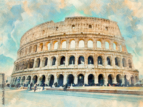 Colosseum theater in Rome Italy capital 