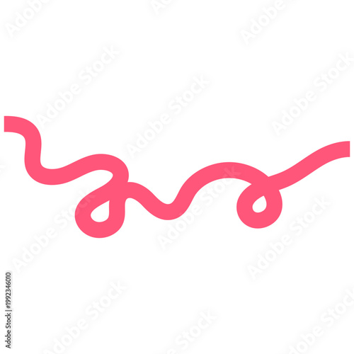 Abstract pink hand-drawn wavy line scribble isolated on white background