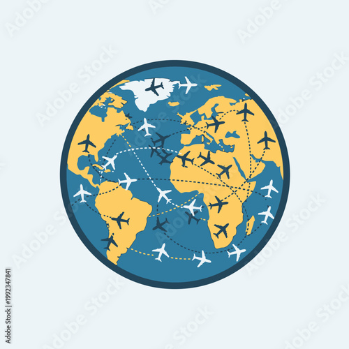 Global travel and transportation concept.