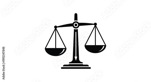 A stark black silhouette of traditional scales of justice symbolizing balance fairness and legal proceedings silhouette high quality professional detailed modern