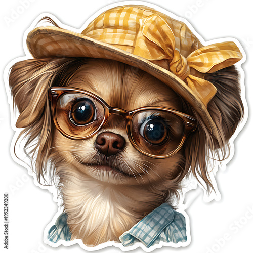 Dog, Animal, Pet, Art, Image for Printing, with White Background, for Stickers, T-shirt Design, Hat, Mug, Flip-flop, Mousepad