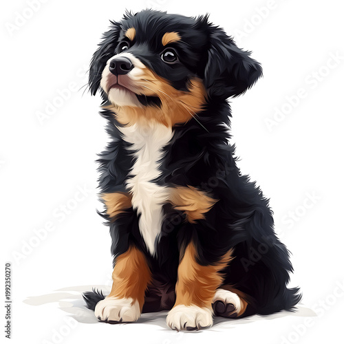 Dog, Animal, Pet, Art, Image for Printing, with White Background, for Stickers, T-shirt Design, Hat, Mug, Flip-flop, Mousepad