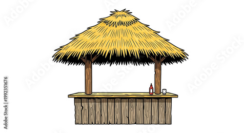 Tiki bar with thatched roof