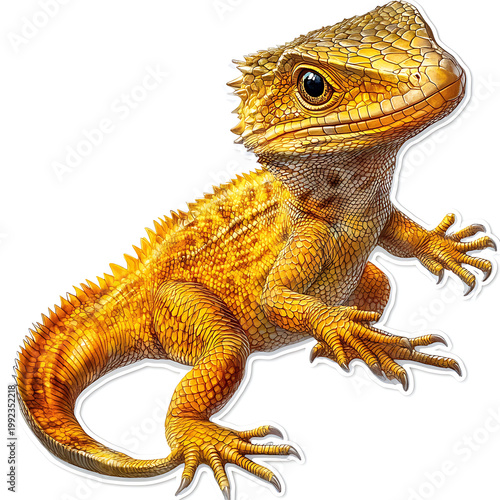 Chameleon, Reptile, Animal, Art, Printable Image, with White Background, for Stickers, T-shirt Design, Hat, Mug, Flip-flop, Mousepad