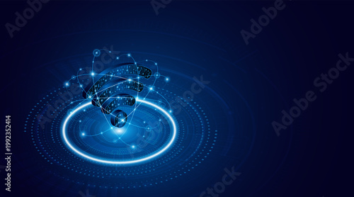 Abstract wifi symbol. Concept of communication technology, internet signal or wireless connection.