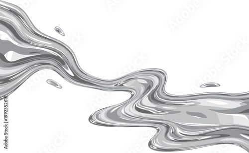 liquid metal flow vector illustration, flat design