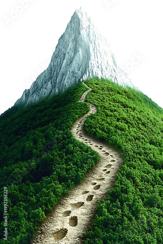 Path, Road, Nature, Art, Image for Printing, with White Background, for Stickers, T-shirt Print, Hat, Mug, Flip-flop, Mousepad