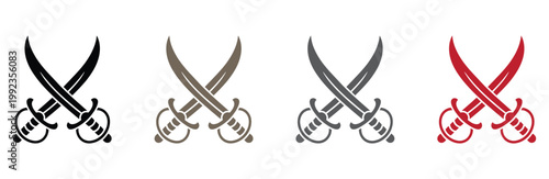 crossed swords with garlic and chili peppers symbolizing culinary rivalry and flavor battle