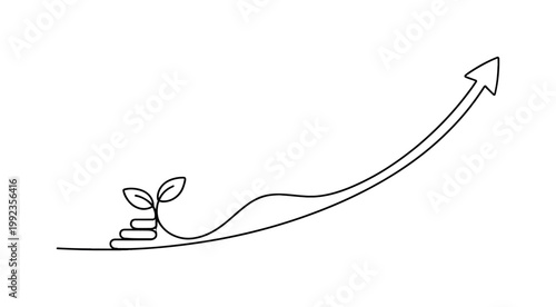 Building steady momentum through disciplined daily habits in long term personal and career growth, a flowing line forming a gradual curve that seamlessly transforms into