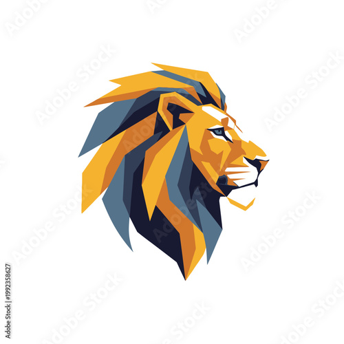 Lion Head Illustration Profile.
