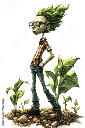 Caricature, Humor, Clown, Person, Man, Woman, Art, Image for Printing, with White Background, for Stickers, T-shirt Print, Cap, Mug, Flip-flop, Mousepad