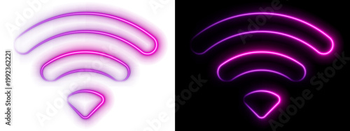 Konstfotografi Bright internet connection symbol with neon light effect