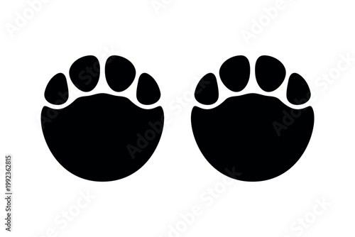 Photography Pair of elephant footprint silhouette icon vector flat illustration design